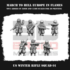 Impréssion 3D Figurines WWII US G.I Winter Rifle squad 1