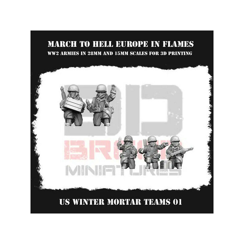 Infanterie Hiver US WW2 – Figurines 3D 28mm & 15mm pour Wargames  
