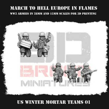 Infanterie Hiver US WW2 – Figurines 3D 28mm & 15mm pour Wargames  
