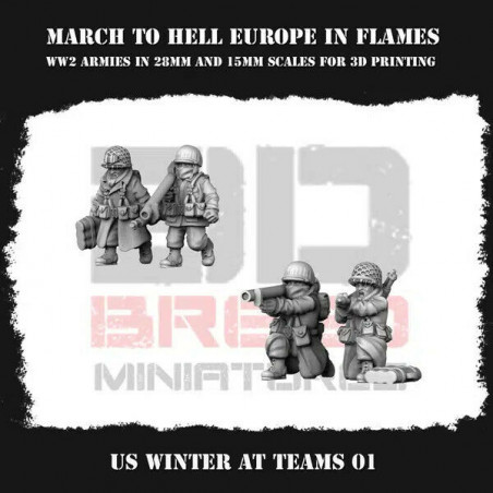 Infanterie Hiver US WW2 – Figurines 3D 28mm & 15mm pour Wargames  
