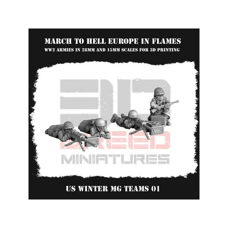 Infanterie Hiver US WW2 – Figurines 3D 28mm & 15mm pour Wargames  
