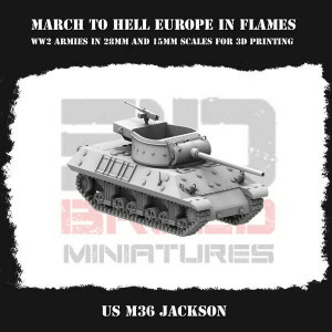Impréssion 3D Figurines WWII US G.I Winter Véhicule M36 Jackson