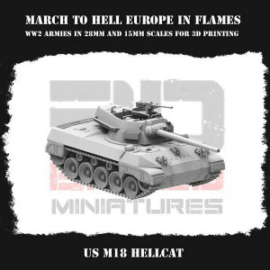 Impréssion 3D Figurines WWII US G.I Winter Véhicule M18 Hellcat