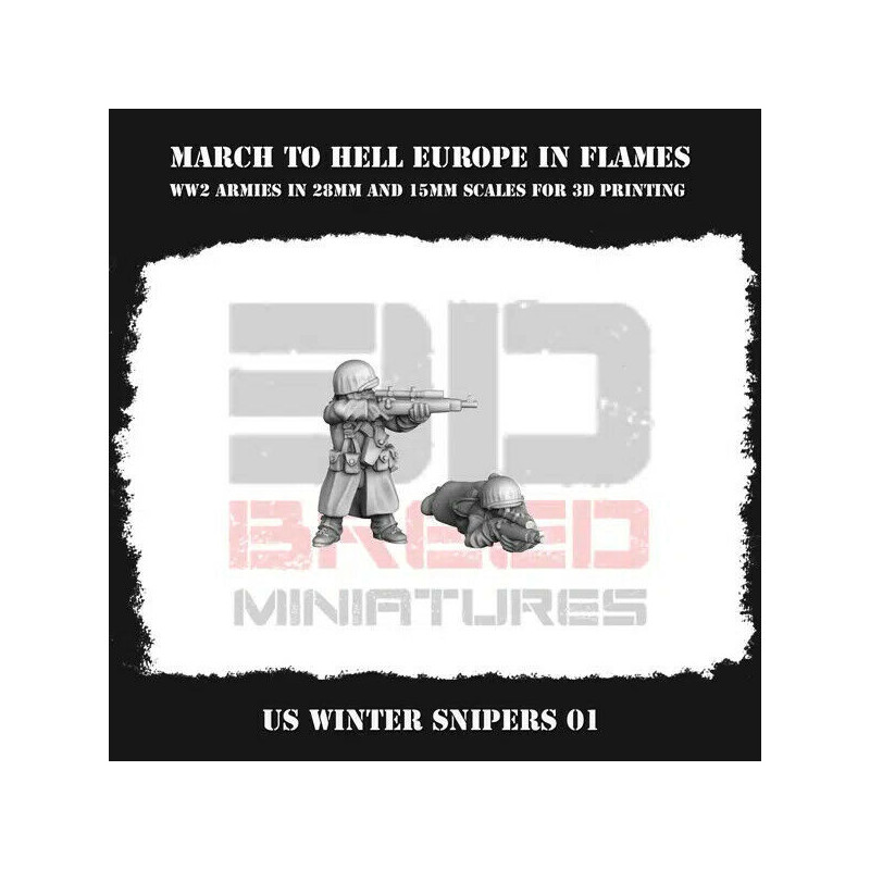 Infanterie Hiver US WW2 – Figurines 3D 28mm & 15mm pour Wargames  
