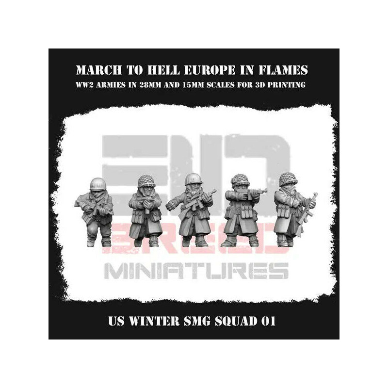Infanterie Hiver US WW2 – Figurines 3D 28mm & 15mm pour Wargames