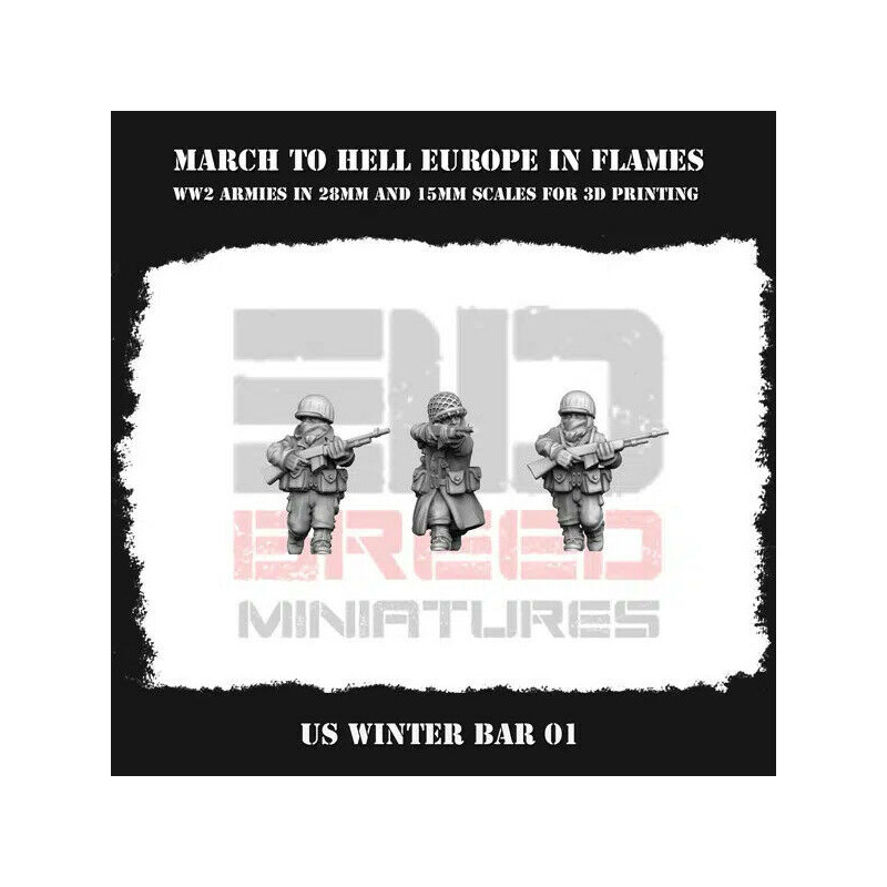 Infanterie Hiver US WW2 – Figurines 3D 28mm & 15mm pour Wargames