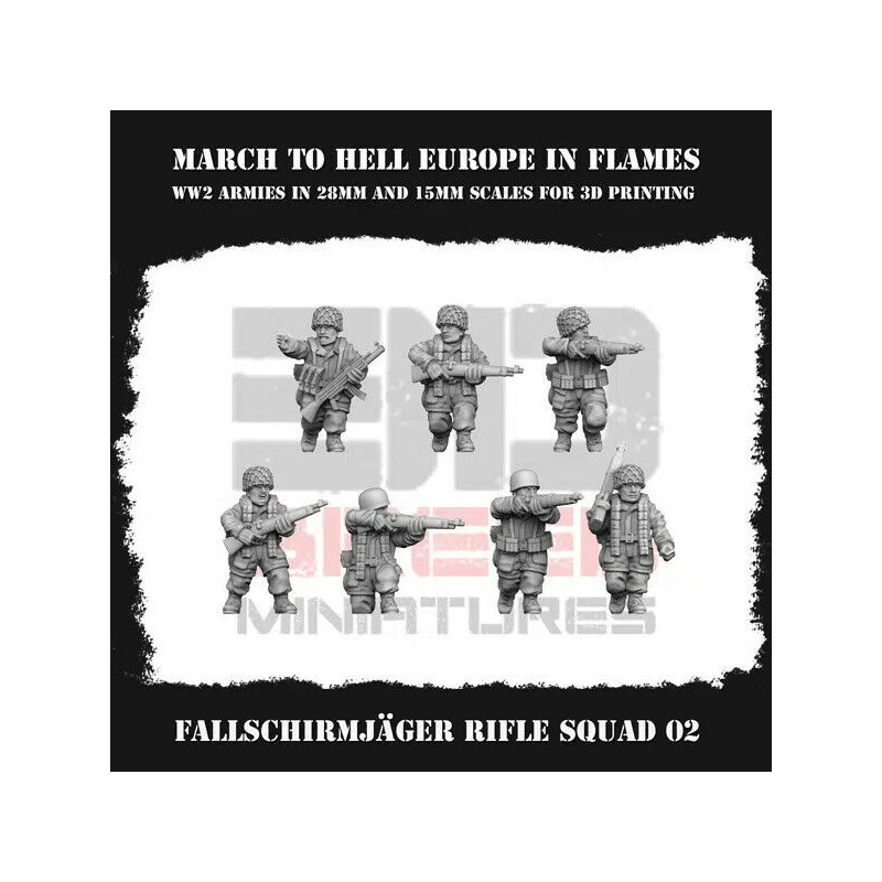 Fallschirmjäger - Figurine Parachutiste Allemand WW2 3D - 28mm / 15mm

