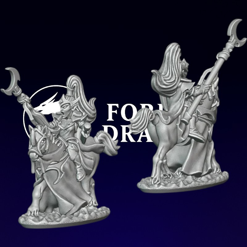 Elfes noirs - Sorcière à cheval 