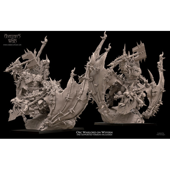 Orques et gobelins -Shaman sur Wyvern  