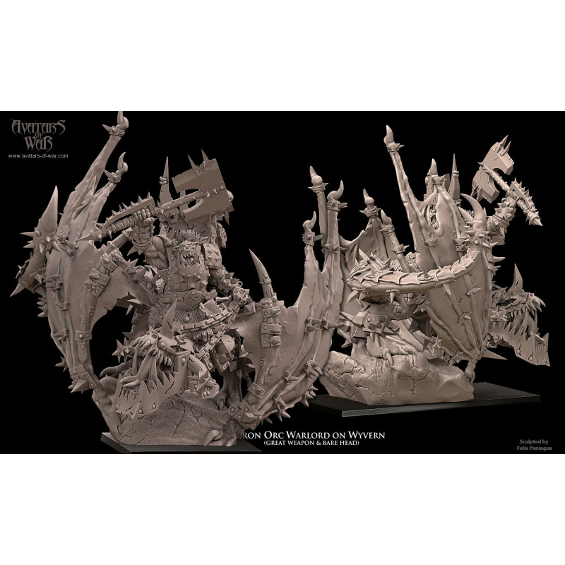 Orques et gobelins - Seigneur orque noir sur wyvern  