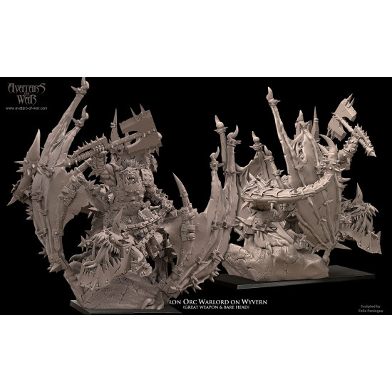 Orques et gobelins - Seigneur orque noir sur wyvern  