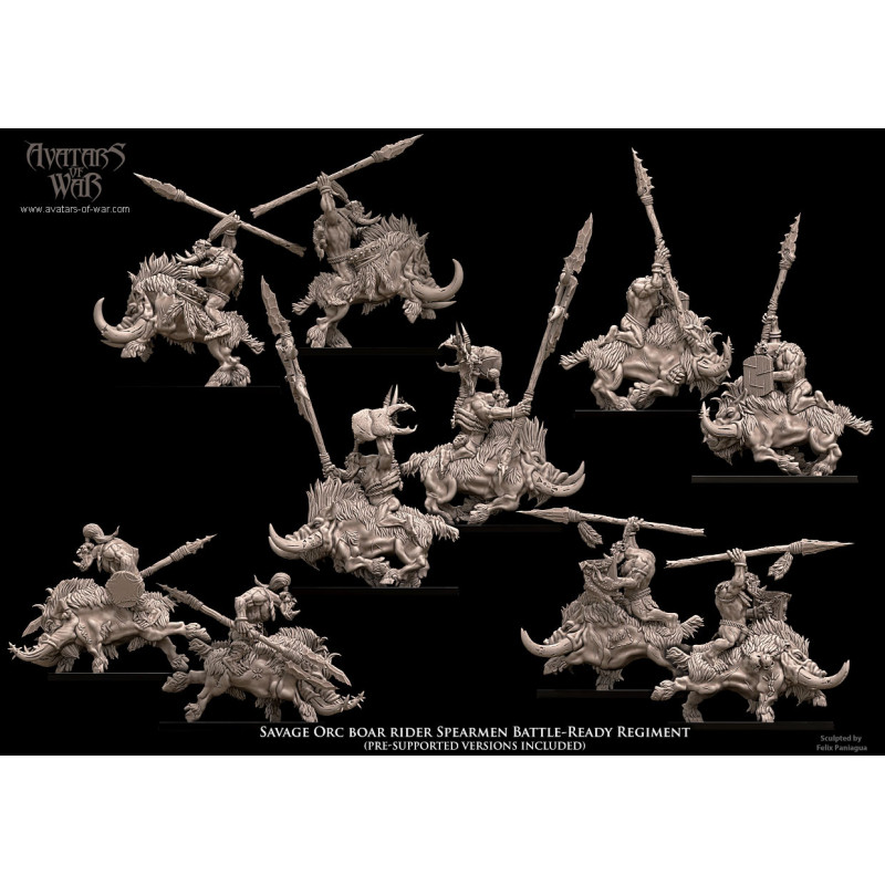 Orques et gobelins - Battle Ready Régiment d'orcs sur Sangliers   