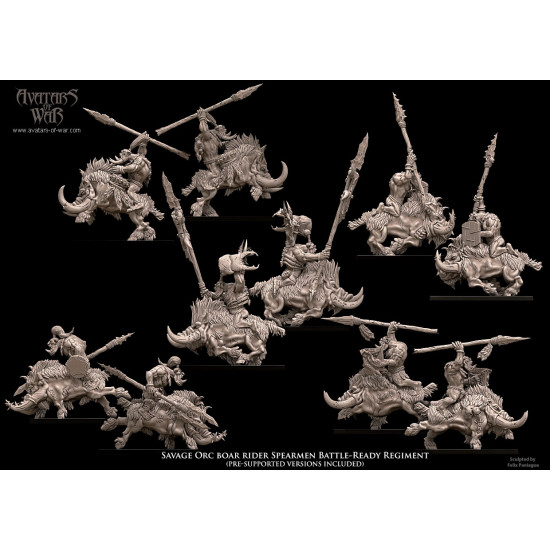 Orques et gobelins - Battle Ready Régiment d'orcs sur Sangliers   
