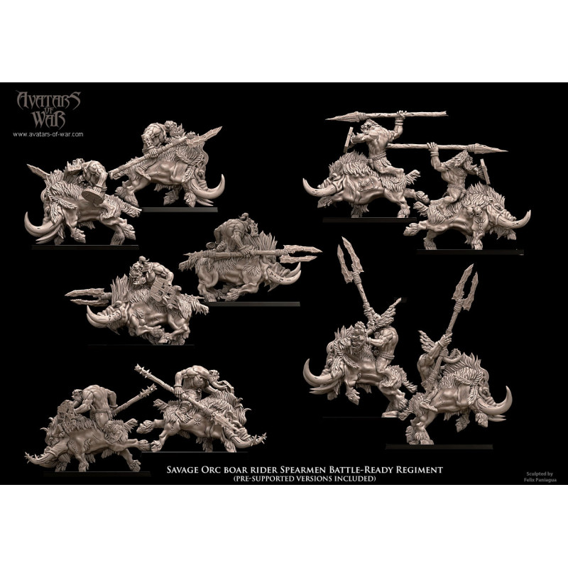 Orques et gobelins - Battle Ready Régiment d'orcs sur Sangliers   