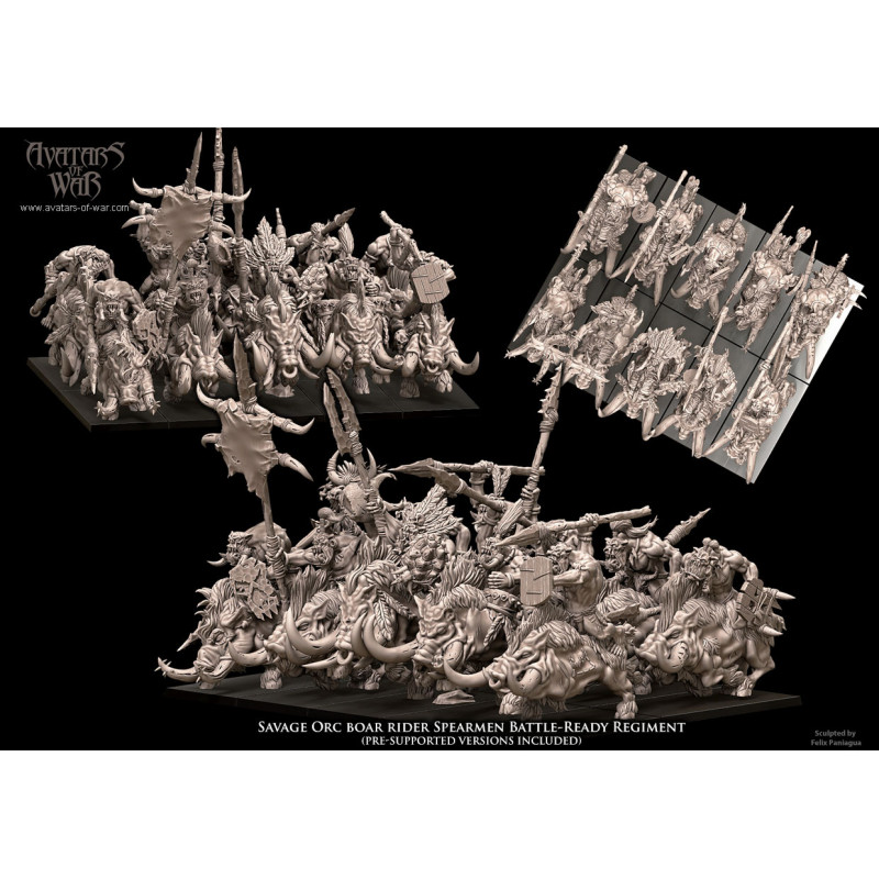 Orques et gobelins - Battle Ready Régiment d'orcs sur Sangliers   
