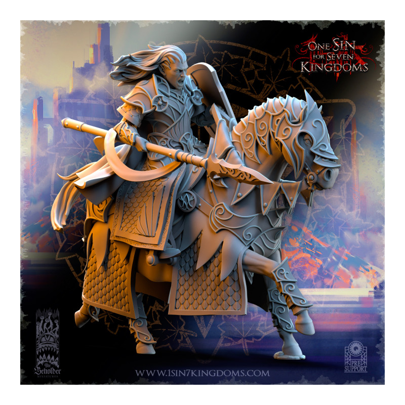 Hauts Elfes Silvermoor - Polomhir, Commandant Elfique à Cheval  