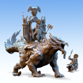 Dwarven Kingdoms - Prêtre Runique sur Bête Volcanic  