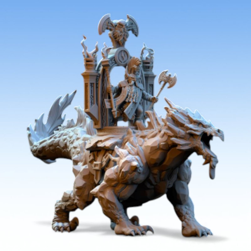 Dwarven Kingdoms - Prêtre Runique sur Bête Volcanic  