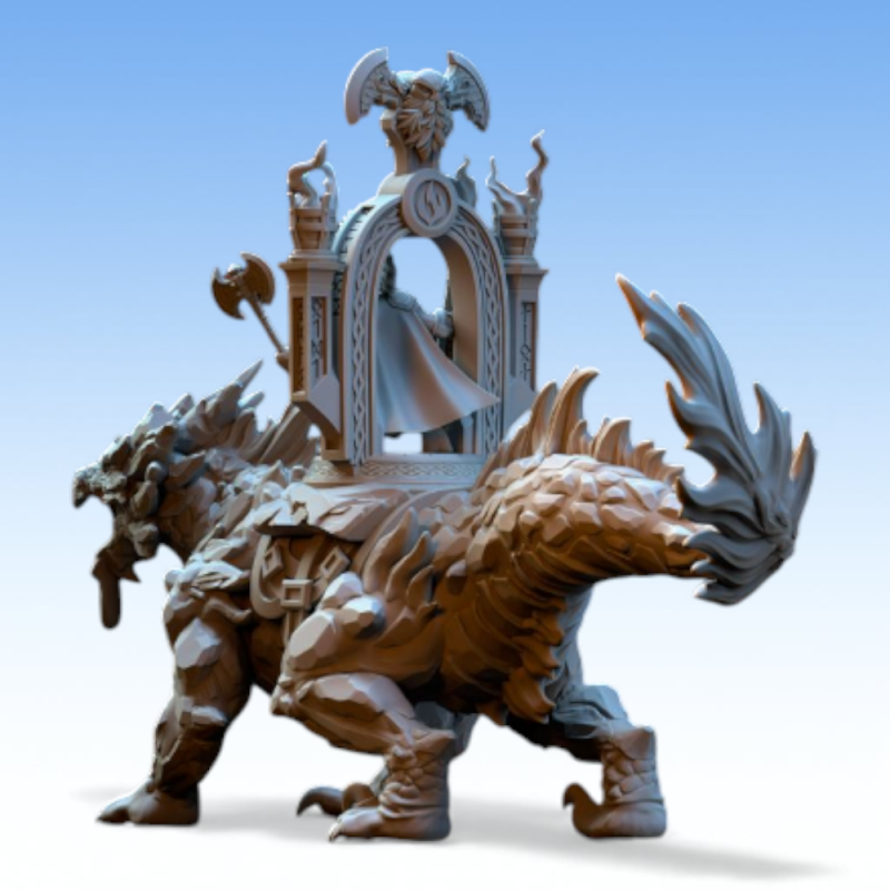 Dwarven Kingdoms - Prêtre Runique sur Bête Volcanic  