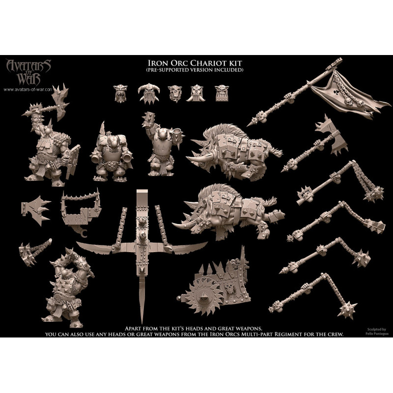 Orques et Gobelins - Char à sanglier Orques en fer 