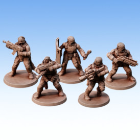 Red Pilgrim – Riot Police Unit - Lot de 5 figurines 