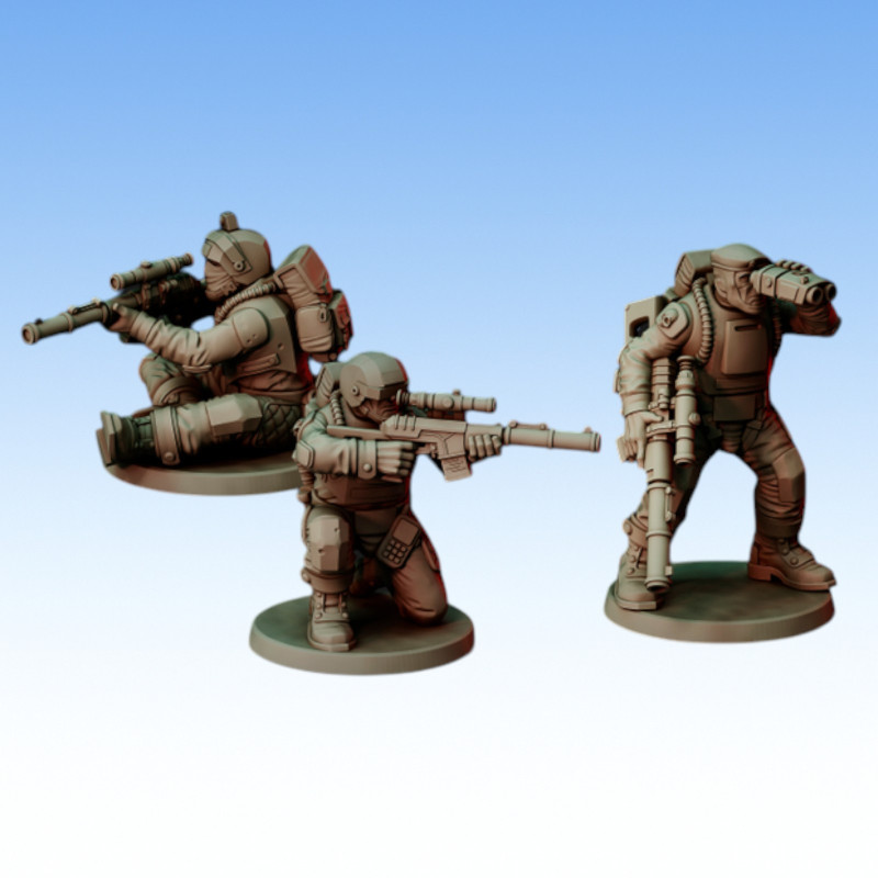 Red Pilgrim – Airborne Sniper Team - Lot de 3 figurines 