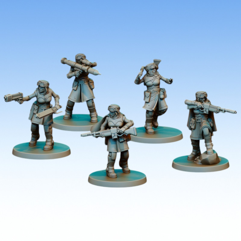 Red Pilgrim – Deseet Hawks Widows - Lot de 5 figurines 