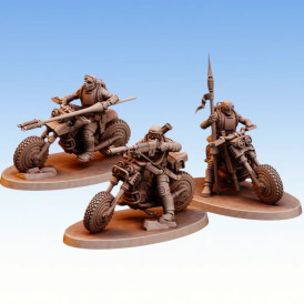 Red Pilgrim – Motorcharged Warriors - Lot de 3 figurines 