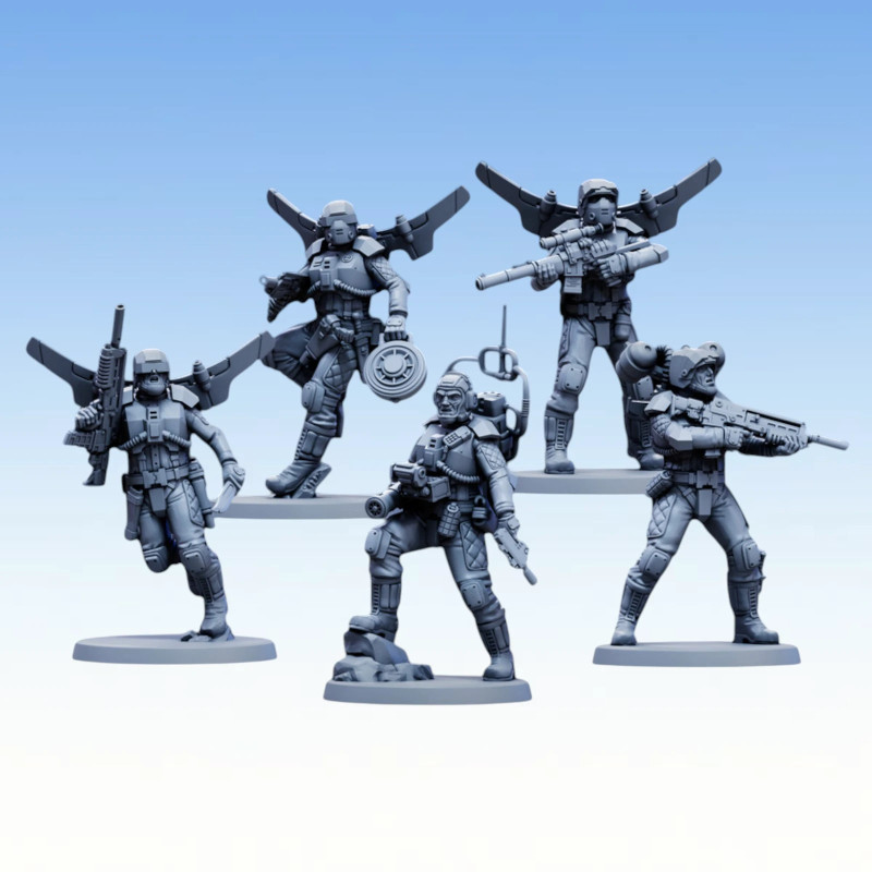 Red Pilgrim – Airborne Reinforcements - Lot de 5 figurines 