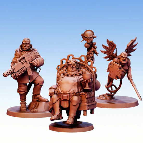 Red Pilgrim – Lord Militant with Retinue - Lot de 3 figurines 