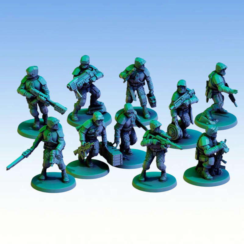 Red Pilgrim – Airborne – Lot de 10 Figurines 