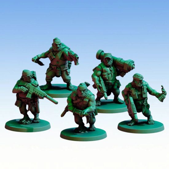 Red Pilgrim – Halfling Jungle Recon Team - Lot de 5 figurines 