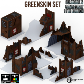 Fabricator's Lair - Foldable Terrain for W40K 11th ed. - Greenskin Set 