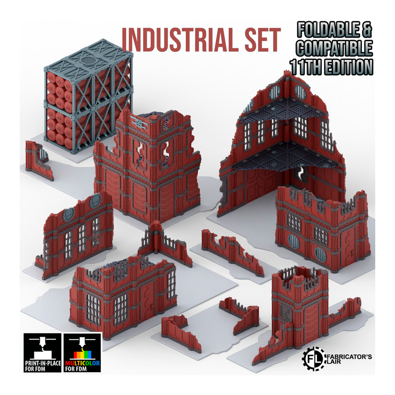 Fabricator's Lair - Foldable Terrain for W40K 11th ed. - Industrial Set 