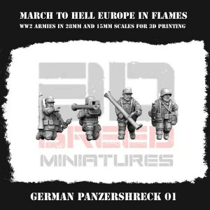 Impréssion 3D Figurines WWII Armée Allemande Wehrmacht Panzershreck 1