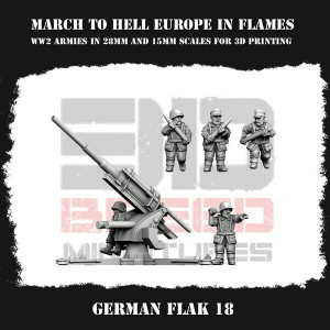 Impréssion 3D Figurines WWII Armée Allemande Wehrmacht Flak 18