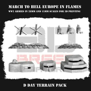 Impréssion 3D Figurines WWII Armée Allemande Wehrmacht D Day terrain pack
