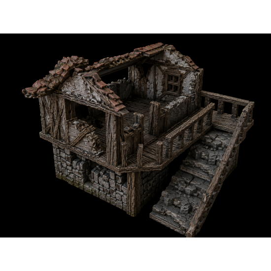 Fichier STL - Maison médiévale en ruines 