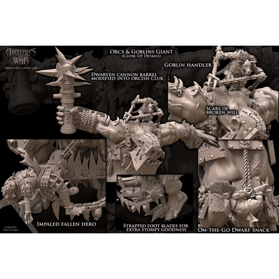 Avatars of wars - Orques et gobelins - BigBoss orc 1 - 3D Printed  