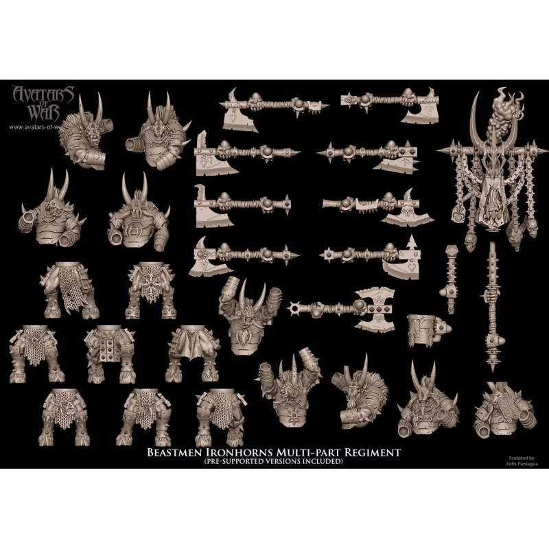 Avatars of wars - Hommes bêtes - Battle Ready Régiment hommes bêtes - 3D Printed   
