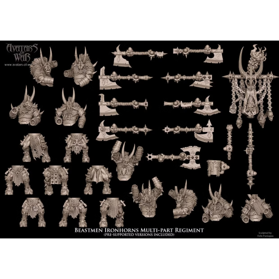 Avatars of wars - Hommes bêtes - Battle Ready Régiment hommes bêtes - 3D Printed   