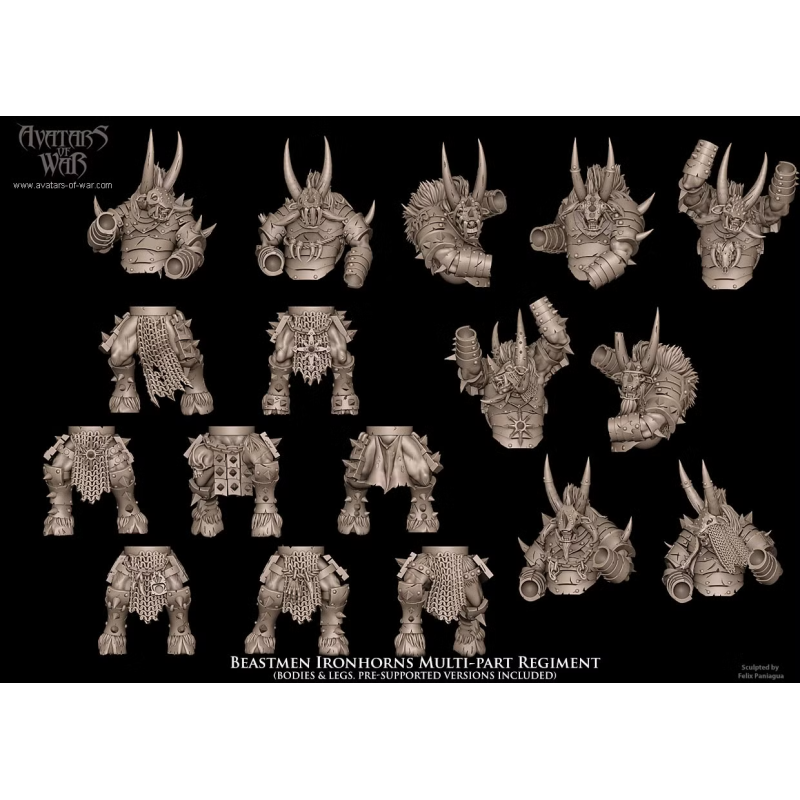 Avatars of wars - Hommes bêtes - Battle Ready Régiment hommes bêtes - 3D Printed   