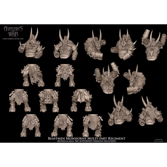 Avatars of wars - Hommes bêtes - Battle Ready Régiment hommes bêtes - 3D Printed   