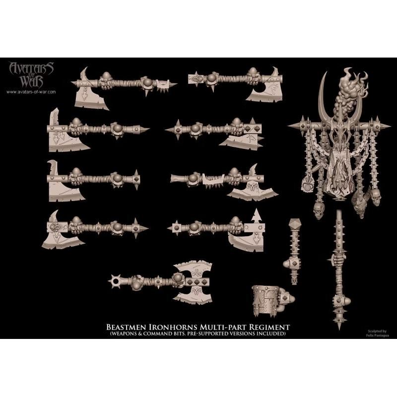 Avatars of wars - Hommes bêtes - Battle Ready Régiment hommes bêtes - 3D Printed   