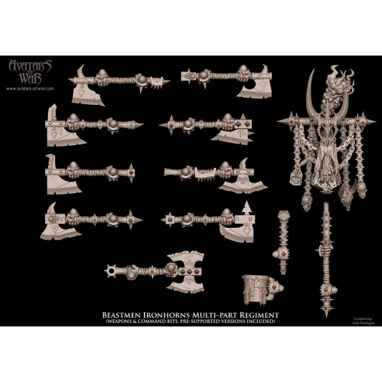 Avatars of wars - Hommes bêtes - Battle Ready Régiment hommes bêtes - 3D Printed   