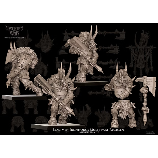 Avatars of wars - Hommes bêtes - Battle Ready Régiment hommes bêtes - 3D Printed   