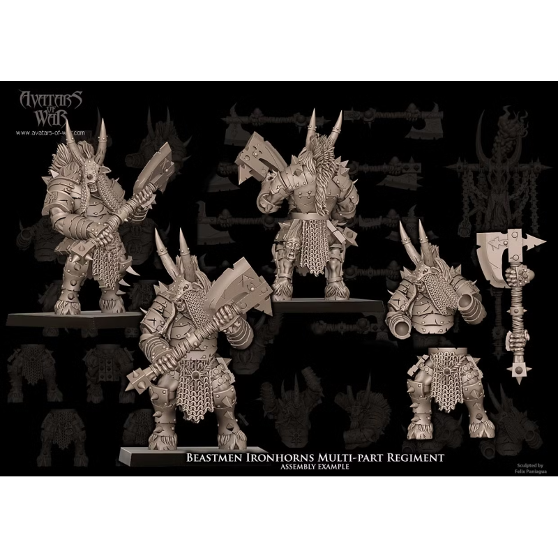 Avatars of wars - Hommes bêtes - Battle Ready Régiment hommes bêtes - 3D Printed   