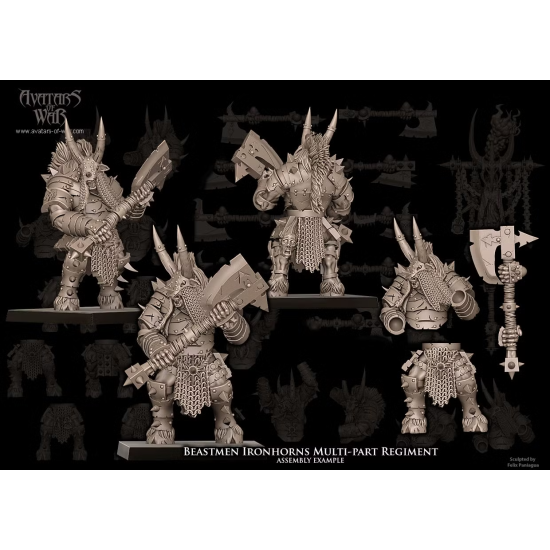 Avatars of wars - Hommes bêtes - Battle Ready Régiment hommes bêtes - 3D Printed   