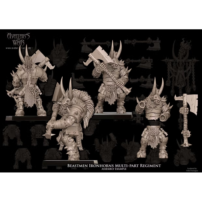 Avatars of wars - Hommes bêtes - Kit Elite hommes bêtes armes lourdes - 3D Printed   