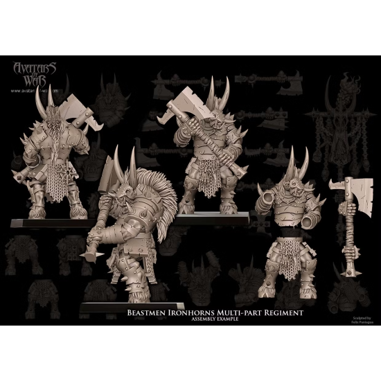 Avatars of wars - Hommes bêtes - Kit Elite hommes bêtes armes lourdes - 3D Printed   
